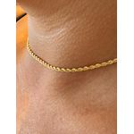 CHOKER CORDÃO BAIANO FINO BANHADO A OURO 