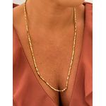 COLAR LONGO CANUTILHOS QUADRADOS BANHADO A OURO