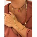 COLAR LONGO CANUTILHOS QUADRADOS BANHADO A OURO