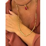 COLAR LONGO CANUTILHOS QUADRADOS BANHADO A OURO