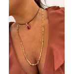 COLAR LONGO CANUTILHOS QUADRADOS BANHADO A OURO