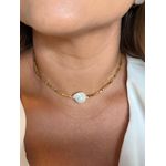 CHOKER CANUTILHOS E PÉROLA BARROCA ÚNICA BANHADA A OURO