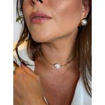 CHOKER CANUTILHOS E PÉROLA BARROCA ÚNICA BANHADA A OURO