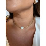 CHOKER CANUTILHOS E PÉROLA BARROCA ÚNICA BANHADA A OURO