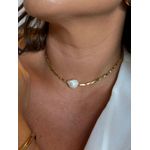 CHOKER CANUTILHOS E PÉROLA BARROCA ÚNICA BANHADA A OURO