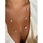 COLAR LONGO PÉROLAS REDONDAS BANHADO A OURO