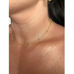 CHOKER ELOS TORCIDOS E BOLINHAS BANHADA A OURO 