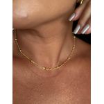 CHOKER ELOS TORCIDOS E BOLINHAS BANHADA A OURO 