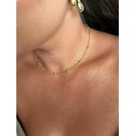 CHOKER ELOS TORCIDOS E BOLINHAS BANHADA A OURO 