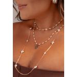 COLAR PÉROLAS E PINGENTE DE MENINA LISA BANHADO A OURO