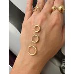 TRIO DE ARGOLAS LISAS BANHADO A OURO