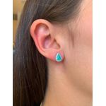 BRINCO GOTINHA TURMALINA CRAVEJADA BANHADA A RÓDIO BRANCO