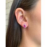 BRINCO GOTINHA PINK CRAVEJADA BANHADA A RÓDIO BRANCO