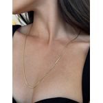 COLAR LONGO CORRENTE DIAMANTADA 60CM BANHADO A OURO