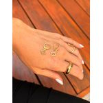 BRINCO ARGOLA PINGENTE TREVO VAZADO M BANHADO A OURO 