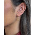 BRINCO ARGOLA PINGENTE TREVO VAZADO G BANHADO A OURO