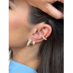 BRINCO ARGOLA CRAVEJADA GR CRISTAL BANHADO A OURO