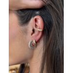 BRINCO ARGOLA CRAVEJADA GR CRISTAL BANHADO A OURO