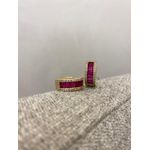 BRINCO ARGOLA CRAVEJADA GR PINK BANHADO A OURO