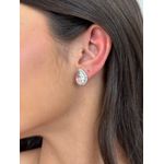 CONJUNTO GOTA CRISTAL CRAVEJADA BANHADO A RÓDIO BRANCO 