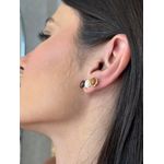 BRINCO EAR CUFF BOHO MARROM E PEROLADO BANHADO A OURO 