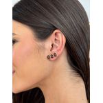 BRINCO EAR CUFF BOHO MARROM BANHADO A OURO