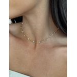 CHOKER PÉROLAS E CHAPINHAS BANHADA A OURO