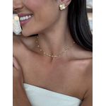 CHOKER PÉROLAS E CHAPINHAS BANHADA A OURO