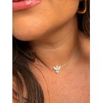 CHOKER FIO TRANSPARENTE ESPÍRITO SANTO MADREPÉROLA BANHADO A OURO
