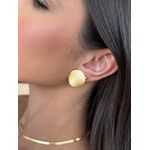 BRINCO CHAPA REDONDA ACETINADA BANHADA A OURO
