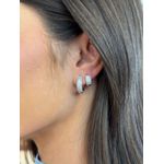 BRINCO ARGOLA CRAVEJADA BANHADA A RÓDIO BRANCO