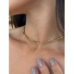 CHOKER ELOS RETANGULARES BANHADA A OURO