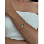 BRACELETE GOTINHA TURQUESA BANHADO A OURO