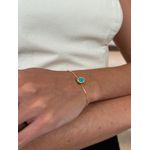 PULSEIRA GOTINHA TURQUESA BANHADO A OURO