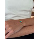 PULSEIRA GOTINHA TURQUESA BANHADO A OURO