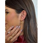 BRINCO ARGOLA PINGENTE TREVO VAZADO M BANHADO A OURO 