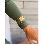 NEW BRACELETE CHAPA INSPIRED BANHADO A OURO