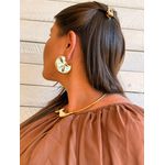 BRINCO ARGOLA CHAPA REDONDA BANHADO A OURO 
