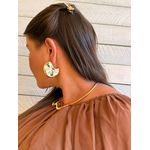 BRINCO ARGOLA CHAPA REDONDA BANHADO A OURO 