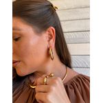BRINCO ARGOLA CHAPA REDONDA BANHADO A OURO 
