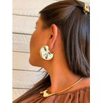BRINCO ARGOLA CHAPA REDONDA BANHADO A OURO 