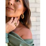 BRINCO ARGOLA OVAL MAXI BANHADO A OURO 