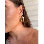 BRINCO ARGOLA OVAL MAXI BANHADO A OURO 