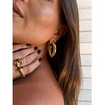 BRINCO ARGOLA OVAL MAXI BANHADO A OURO 