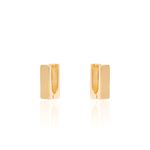 BRINCO ARGOLA RETANGULAR GR BANHADO A OURO