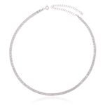CHOKER RIVIERA GR CRISTAL BANHADA A RÓDIO BRANCO