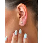 BRINCO MINI GOTINHA CRISTAL CRAVEJADA BANHADA A OURO