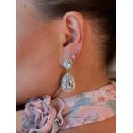 BRINCO PENDENTE GOTA CRAVEJADA BANHADO A OURO