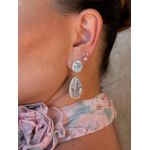 BRINCO PENDENTE GOTA CRAVEJADA BANHADO A OURO