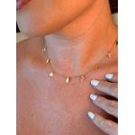 CHOKER MEDALHINHAS E CRISTAIS BANHADO A OURO